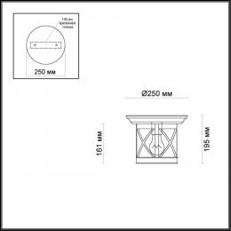 Odeon light 4045/1C NATURE ODL18 655 черный/зол.патина Уличный потолочный светильник IP44 E27 60W 220V SATION  - 2 купить